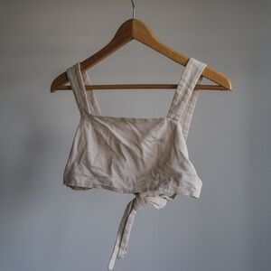 Elegant Cream Linen Women's Top